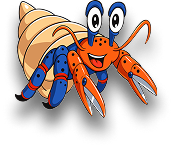 Edward the cartoon hermit crab