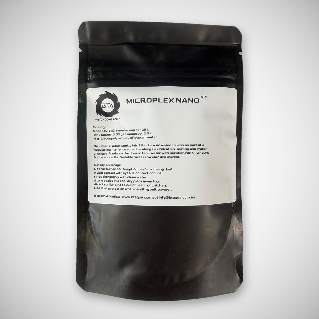 Microplex Nano VI⁵ Probiotic Powder 25g pouch – back label with dosing directions